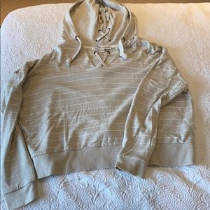 Vintage Havana Cropped Striped Hoodie